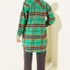 Striped Flannel Shirt Green - Image 3