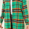 Striped Flannel Shirt Green - Image 4