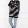 Striped Oversized Knit Sweater Black - Image 3