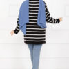 Striped Oversized Knit Sweater Black - Image 5