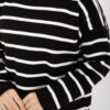 Striped Oversized Knit Sweater Black - Image 4