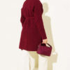 Textured Knit Cardigan with Drop Stitch Detail Burgundy - الصورة 3