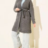 Textured Knit Cardigan with Drop Stitch Detail Smoke – Bild 2