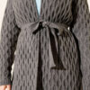 Textured Knit Cardigan with Drop Stitch Detail Smoke – Bild 4
