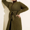 Textured Knit Cardigan with Drop Stitch Detail Khaki