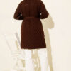 Textured Knit Cardigan with Drop Stitch Detail Brown - Image 3