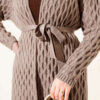 Textured Knit Cardigan with Drop Stitch Detail Latte – Image 4