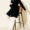 Textured Knit Cardigan with Drop Stitch Detail Black – Image 2