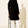 Textured Knit Cardigan with Drop Stitch Detail Black – Image 3