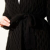 Textured Knit Cardigan with Drop Stitch Detail Black – Image 4