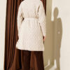 Textured Knit Cardigan with Drop Stitch Detail Stone – Image 3