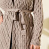 Textured Knit Cardigan with Drop Stitch Detail Mink – Bild 4
