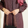 Lace-Trimmed Houndstooth Dress Rose Dust - immagine 4
