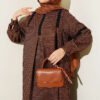 Lace-Trimmed Houndstooth Dress Brown – Bild 2