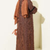 Lace-Trimmed Houndstooth Dress Brown – Bild 3