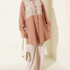 Lace-Trimmed Shirt Camel - immagine 2