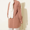 Lace-Trimmed Shirt Camel - immagine 3