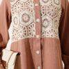 Lace-Trimmed Shirt Camel - immagine 4