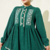 Lace Embroidered Knit Dress Green - Afbeelding 2