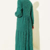 Lace Embroidered Knit Dress Green - Afbeelding 3