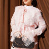 Lace Embellished Loose Two-Piece Set Pink - immagine 2