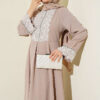 Lace Stone Detail Dress Beige – Bild 2