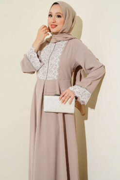 Alternative view of Lace Stone Detail Dress Beige