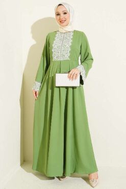 Alternative view of Lace Stone Detail Dress Pistachio Green