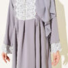 Lace Stone Detail Dress Grey – Bild 4