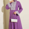 Lace Stone Detail Dress Purple – Bild 2