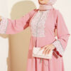 Lace Stone Detail Dress Powder Pink - Image 2