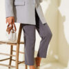 Slim Fit Waistband Trousers with Side Pockets Slate Grey - immagine 2