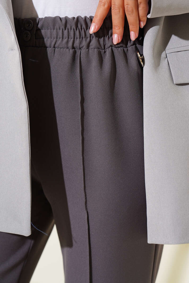 Slim Fit Waistband Trousers with Side Pockets Slate Grey - immagine 4