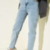 Slim Fit High-Waisted Denim Pants Ice Blue – Bild 2