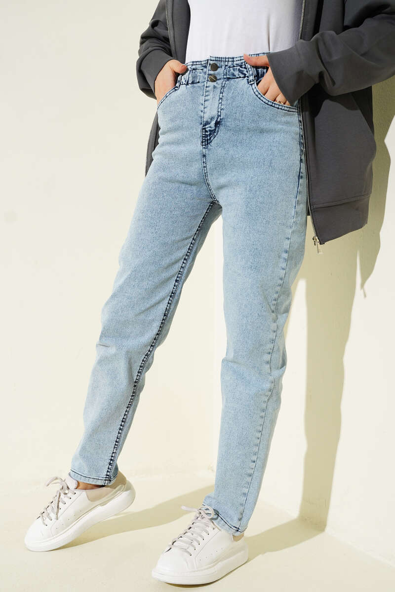Slim Fit High-Waisted Denim Pants Ice Blue – Bild 2
