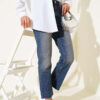Slim Fit Laser Cut Denim Pants Brown