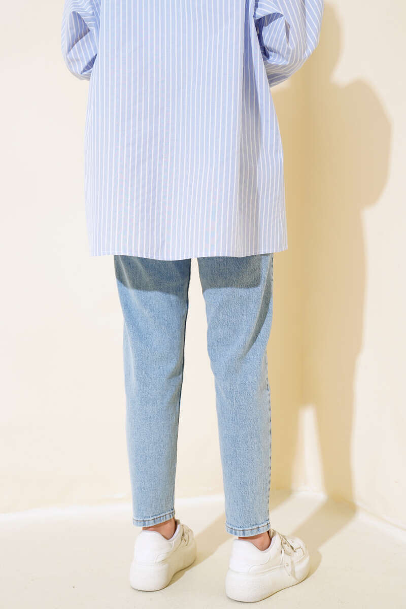 Slim Fit Mom Jeans Light Blue – Image 3