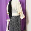 Openwork Batwing Sleeve Knitted Sweater Beige - Image 3