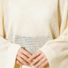 Openwork Batwing Sleeve Knitted Sweater Beige - Image 4