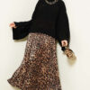 Openwork Batwing Sleeve Knitted Sweater Black - Image 2