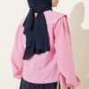 Nautical Collar Tied Short Shirt Pink - immagine 3