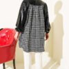 Houndstooth Pattern Tunic with Leather Accents Smoke - immagine 3