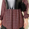 Houndstooth Dress with Leather Details Pink - Afbeelding 4
