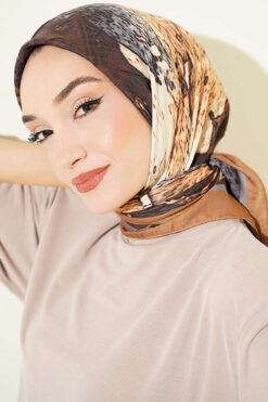 Alternative view of Printed Ayda Bamboo Crepe Scarf Saffron
