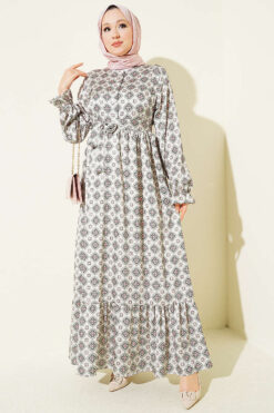 Printed Ruffle Detail Dress Hazel