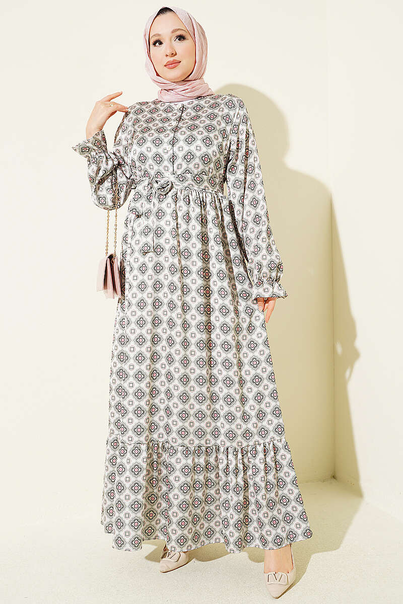 Printed Ruffle Detail Dress Hazel