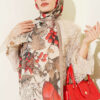 Patterned French Silk Scarf Sand Beige - immagine 2