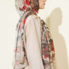 Patterned French Silk Scarf Sand Beige - immagine 3