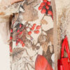 Patterned French Silk Scarf Sand Beige - immagine 4