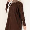 Patterned Gold-Button Mercerized Tunic Brown – Bild 5